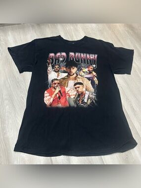 Bad Bunny Black Tshirt Sz M